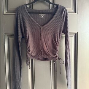 Hollister Black Ribbed Long Sleeve Top